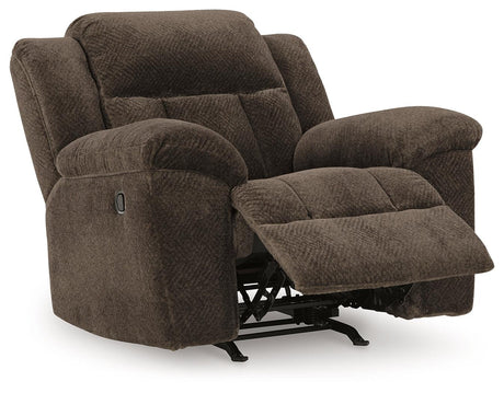 Frohn Chocolate Recliner by Ashley at Eve Furniture