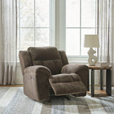 Frohn Chocolate Recliner by Ashley at Eve Furniture