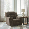 Frohn Chocolate Recliner by Ashley at Eve Furniture