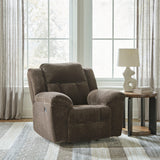 Frohn Chocolate Recliner by Ashley at Eve Furniture