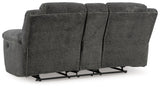Frohn Graphite Manual Reclining Loveseat with Console by Ashley at Eve Furniture