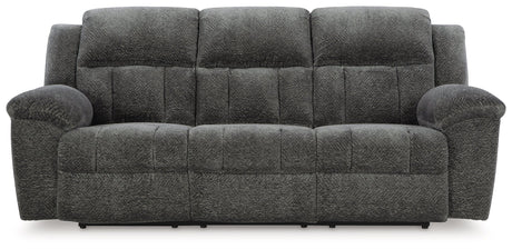 Frohn Graphite Manual Reclining Sofa and Loveseat by Ashley at Eve Furniture