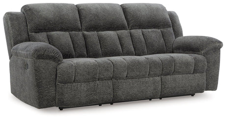 Frohn Graphite Manual Reclining Sofa by Ashley at Eve Furniture