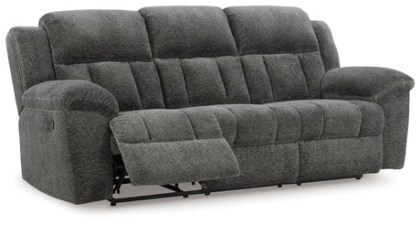 Frohn Graphite Manual Reclining Sofa by Ashley at Eve Furniture