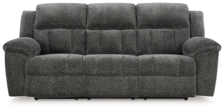 Frohn Graphite Manual Reclining Sofa by Ashley at Eve Furniture