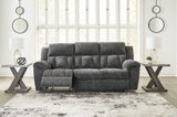 Frohn Graphite Manual Reclining Sofa by Ashley at Eve Furniture