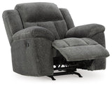 Frohn Graphite Recliner by Ashley at Eve Furniture