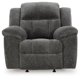 Frohn Graphite Recliner by Ashley at Eve Furniture