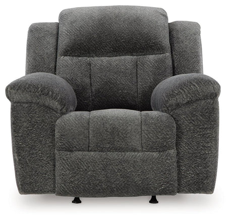 Frohn Graphite Recliner by Ashley at Eve Furniture