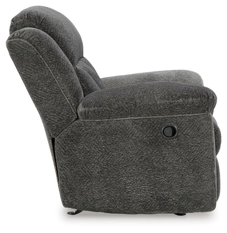 Frohn Graphite Recliner by Ashley at Eve Furniture