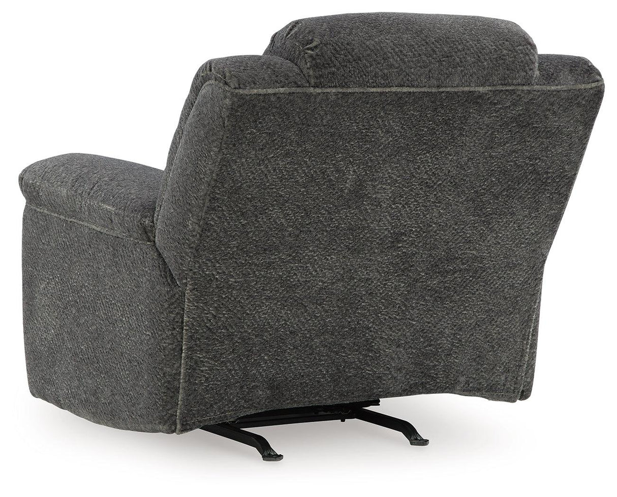 Frohn Graphite Recliner by Ashley at Eve Furniture