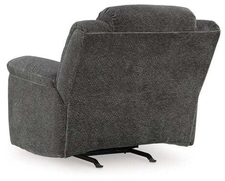 Frohn Graphite Recliner by Ashley at Eve Furniture