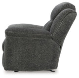 Frohn Graphite Recliner by Ashley at Eve Furniture