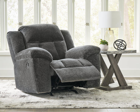 Frohn Graphite Recliner by Ashley at Eve Furniture