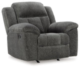 Frohn Graphite Recliner by Ashley at Eve Furniture