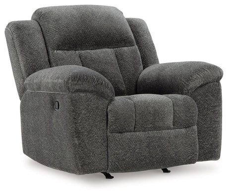 Frohn Graphite Recliner by Ashley at Eve Furniture