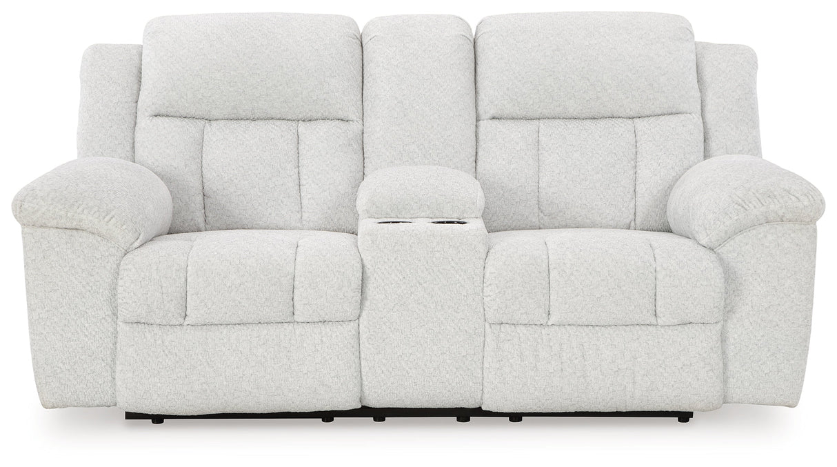 Frohn Snow Reclining Loveseat with Console