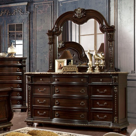 Fromberg Brown Cherry 5-Piece Queen Bedroom Set by Furniture of America at Eve Furniture