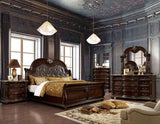 Fromberg Brown Cherry 5-Piece Queen Bedroom Set by Furniture of America at Eve Furniture
