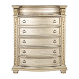 Fromberg Gold Champagne Chest w/Marble Insert by Furniture of America at Eve Furniture