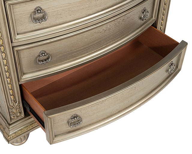 Fromberg Gold Champagne Chest w/Marble Insert by Furniture of America at Eve Furniture