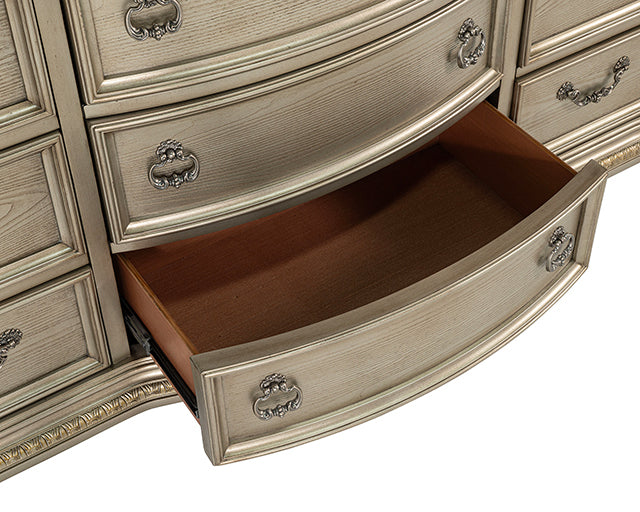 Fromberg Gold Champagne Dresser w/ Marble Top by Furniture of America at Eve Furniture