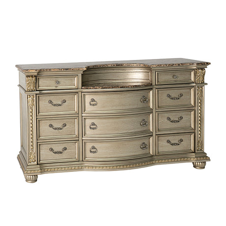Fromberg Gold Champagne 5-Piece Queen Bedroom Set by Furniture of America at Eve Furniture