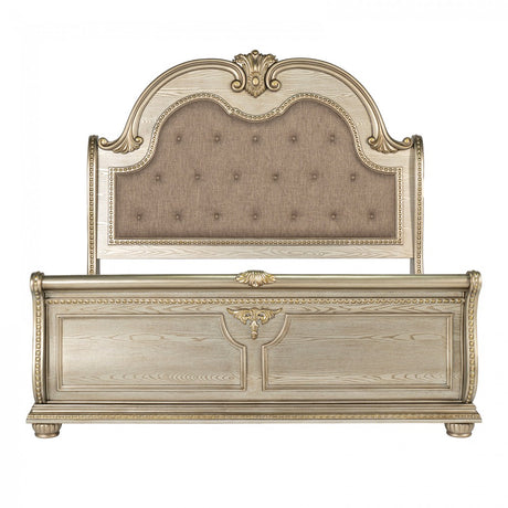 Fromberg Gold Champagne Queen Bed by Furniture of America at Eve Furniture