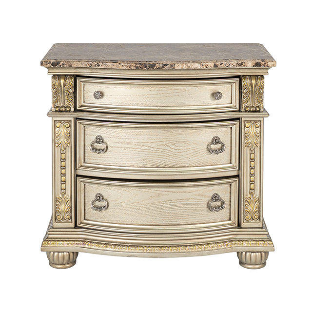 Fromberg Gold Champagne 4-Piece Queen Bedroom Set by Furniture of America at Eve Furniture