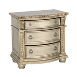Fromberg Gold Champagne Nightstand w/ Marble Top by Furniture of America at Eve Furniture