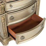 Fromberg Gold Champagne Nightstand w/ Marble Top by Furniture of America at Eve Furniture