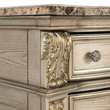 Fromberg Gold Champagne Nightstand w/ Marble Top by Furniture of America at Eve Furniture