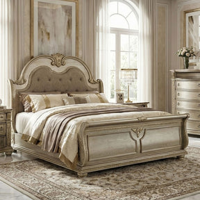 Fromberg Gold Champagne 5-Piece Queen Bedroom Set by Furniture of America at Eve Furniture