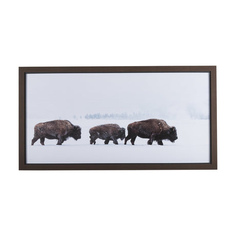 Frozen Trek by Mercana Studio a Hand Embellished Textured Framed Photo Art Print Matted under Glass by Mercana at Eve Furniture