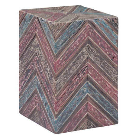 Rustic Roots 12" Hand Painted Drum Side Table by Home Trends & Design at Eve Furniture