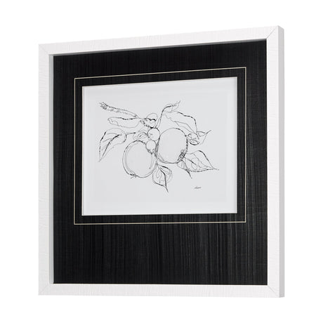 Fruit Sketch Apple by Mercana Studio a Hand Embellished Textured Framed Art Print Matted under Glass by Mercana at Eve Furniture