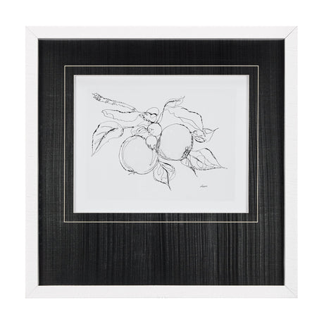 Fruit Sketch Apple by Mercana Studio a Hand Embellished Textured Framed Art Print Matted under Glass by Mercana at Eve Furniture