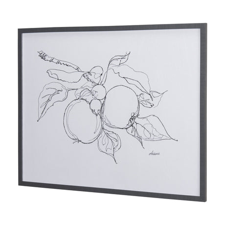 Fruit Sketch Apple by Mercana Studio a Hand Embellished Textured Framed Art Print by Mercana at Eve Furniture