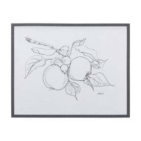 Fruit Sketch Apple by Mercana Studio a Hand Embellished Textured Framed Art Print by Mercana at Eve Furniture