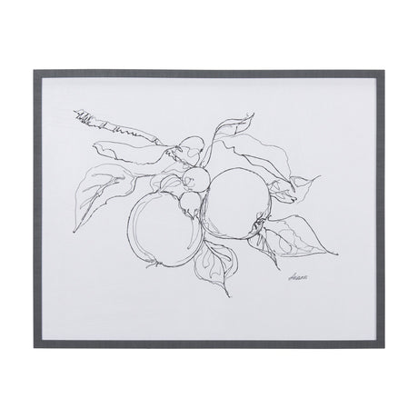 Fruit Sketch Apple by Mercana Studio a Hand Embellished Textured Framed Art Print by Mercana at Eve Furniture