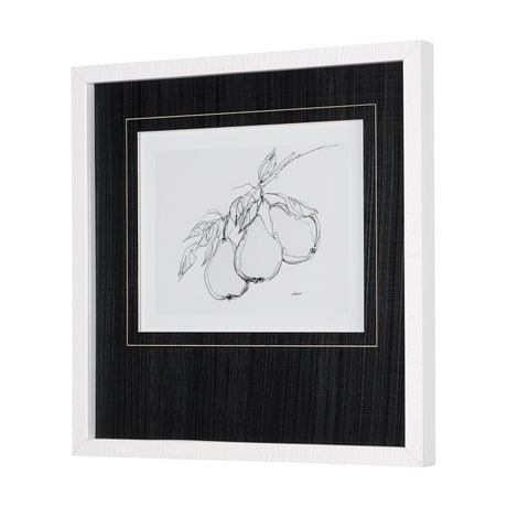 Fruit Sketch Pear by Mercana Studio a Hand Embellished Textured Framed Art Print Matted under Glass by Mercana at Eve Furniture