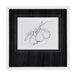Fruit Sketch Pear by Mercana Studio a Hand Embellished Textured Framed Art Print Matted under Glass by Mercana at Eve Furniture