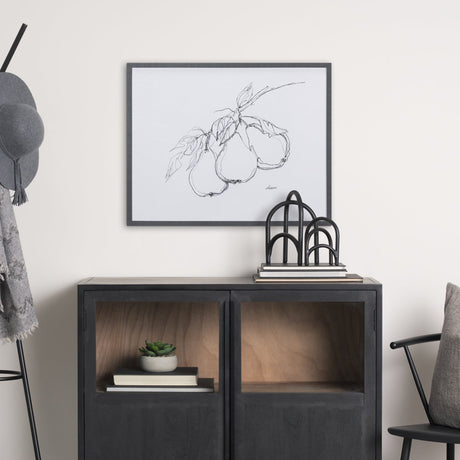 Fruit Sketch Pear by Mercana Studio a Hand Embellished Textured Framed Art Print by Mercana at Eve Furniture