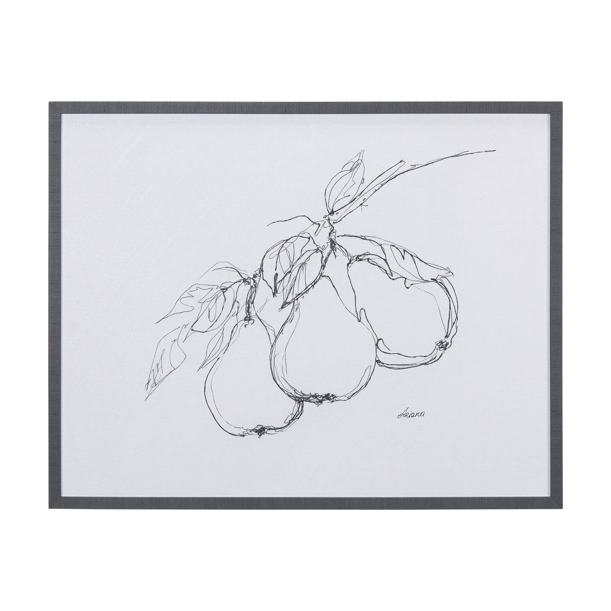 Fruit Sketch Pear by Mercana Studio a Hand Embellished Textured Framed Art Print by Mercana at Eve Furniture