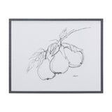 Fruit Sketch Pear by Mercana Studio a Hand Embellished Textured Framed Art Print by Mercana at Eve Furniture