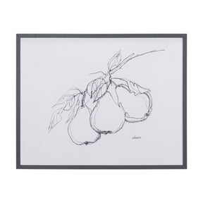 Fruit Sketch Pear by Mercana Studio a Hand Embellished Textured Framed Art Print by Mercana at Eve Furniture