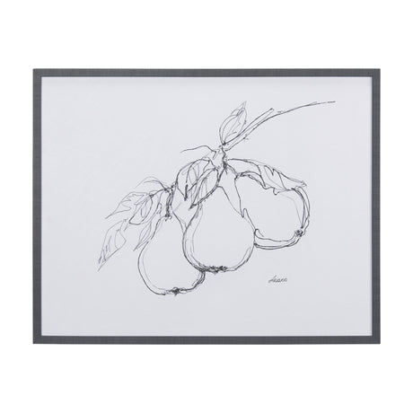 Fruit Sketch Pear by Mercana Studio a Hand Embellished Textured Framed Art Print by Mercana at Eve Furniture