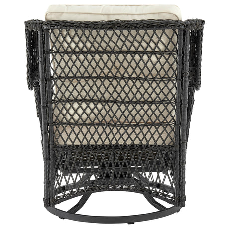 Fruttuo Patio 2-Person Seating Group with End Table with Cream Cushions by Manhattan Comfort at Eve Furniture