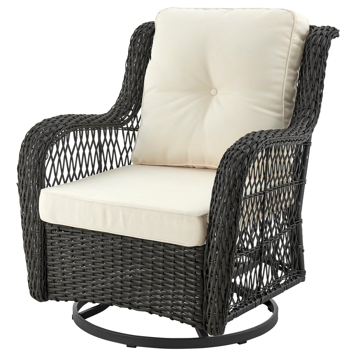 Fruttuo Patio 2-Person Seating Group with End Table with Cream Cushions by Manhattan Comfort at Eve Furniture