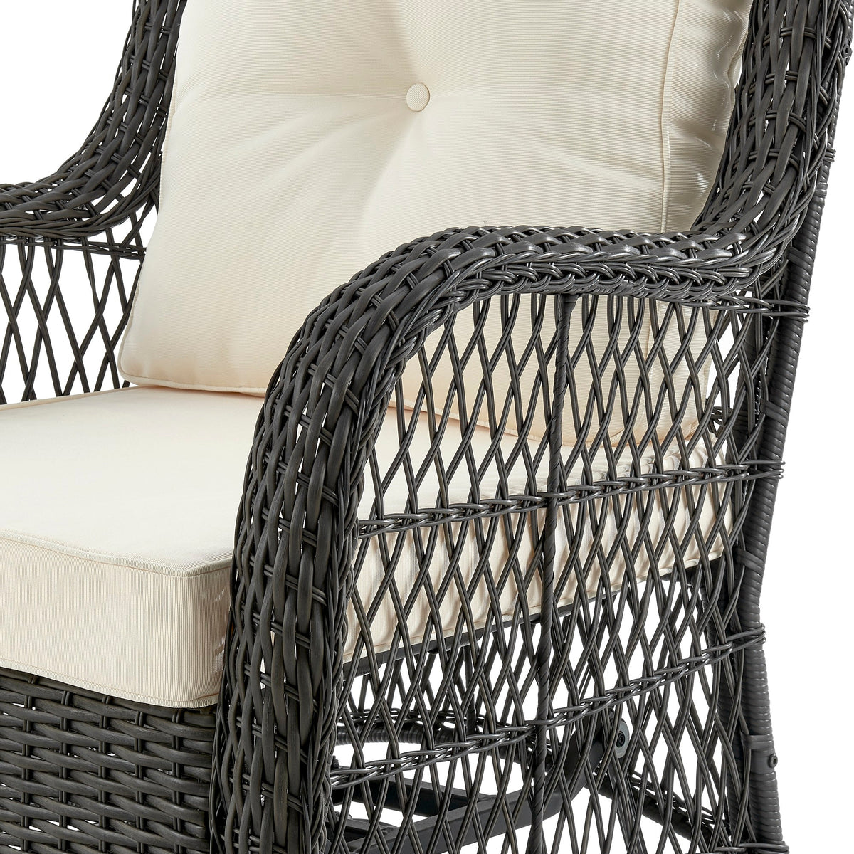 Fruttuo Patio 2-Person Seating Group with End Table with Cream Cushions by Manhattan Comfort at Eve Furniture
